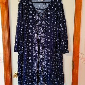 Navy Paisley Dress